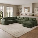 Marley Modular 6 Seater Right Hand Corner Sofa with Chaise in Lila Pine Fabric - Group 19