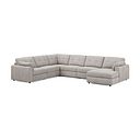 Marley Modular 6 Seater Right Hand Corner Sofa with Chaise in Lila Stone Fabric - Group 19