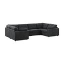 Marley Small U-Shape Modular Corner Sofa in Lila Charcoal Fabric - Group 10
