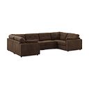 Marley Small U-Shape Modular Corner Sofa in Lila Chocolate Fabric - Group 10