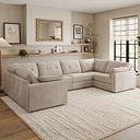 Marley Small U-Shape Modular Corner Sofa in Lila Natural Fabric - Group 10