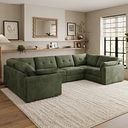 Marley Small U-Shape Modular Corner Sofa in Lila Pine Fabric - Group 10