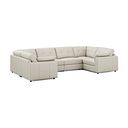 Marley Small U-Shape Modular Corner Sofa in Oslo Bone China Leather - Group 10