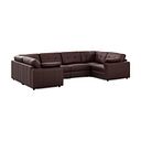 Marley Small U-Shape Modular Corner Sofa in Oslo Chestnut Leather - Group 10