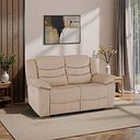 Marlow 2 Seater Electric Recliner Sofa in Plush Beige Fabric