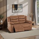 Marlow 2 Seater Electric Recliner Sofa in Ranch Brown Fabric