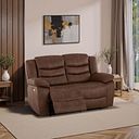 Marlow 2 Seater Electric Recliner Sofa in Ranch Dark Brown Fabric