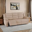 Marlow 3 Seater Electric Recliner Sofa in Plush Beige Fabric