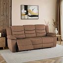 Marlow 3 Seater Electric Recliner Sofa in Plush Brown Fabric