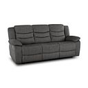 Marlow 3 Seater Electric Recliner Sofa in Plush Charcoal Fabric
