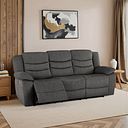 Marlow 3 Seater Electric Recliner Sofa in Plush Charcoal Fabric