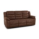 Marlow 3 Seater Electric Recliner Sofa in Ranch Dark Brown Fabric