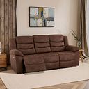 Marlow 3 Seater Electric Recliner Sofa in Ranch Dark Brown Fabric