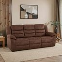 Marlow 3 Seater Sofa in Ranch Dark Brown Fabric
