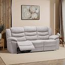 Marlow 3 Seater Electric Recliner Sofa in Andaz Silver Fabric