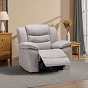 Marlow Electric Recliner Armchair in Andaz Silver Fabric