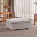 Marlow Storage Footstool in Andaz Silver Fabric
