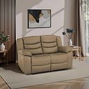 Marlow 2 Seater Electric Recliner Sofa in Beige Leather