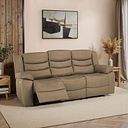 Marlow 3 Seater Electric Recliner Sofa in Beige Leather