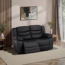 Marlow 2 Seater Electric Recliner Sofa in Black Leather
