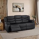 Marlow 3 Seater Electric Recliner Sofa in Black Leather