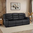Marlow 3 Seater Sofa in Black Leather