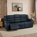 Marlow 3 Seater Electric Recliner Sofa in Blue Leather