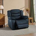 Marlow Electric Recliner Armchair in Blue Leather