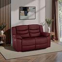 Marlow 2 Seater Electric Recliner Sofa in Burgundy Leather