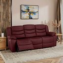 Marlow 3 Seater Electric Recliner Sofa in Burgundy Leather