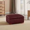 Marlow Storage Footstool in Burgundy Leather