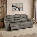 Marlow 3 Seater Electric Recliner Sofa in Dark Grey Leather