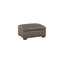 Marlow Storage Footstool in Dark Grey Leather