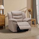 Marlow Electric Recliner Armchair in Dorset Beige Fabric