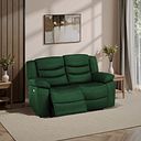 Marlow 2 Seater Electric Recliner Sofa in Green Leather