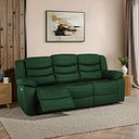 Marlow 3 Seater Electric Recliner Sofa in Green Leather