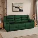 Marlow 3 Seater Sofa in Green Leather