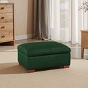 Marlow Storage Footstool in Green Leather