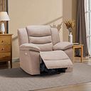 Marlow Electric Recliner Armchair in Jetta Beige Fabric