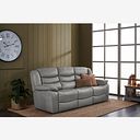 Marlow 3 Seater Sofa in Light Grey Leather