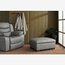 Marlow Storage Footstool in Light Grey Leather