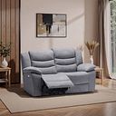 Marlow 2 Seater Electric Recliner Sofa in Santos Steel Fabric
