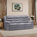 Marlow 3 Seater Sofa in Santos Steel Fabric
