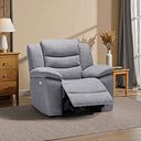 Marlow Electric Recliner Armchair in Santos Steel Fabric