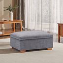 Marlow Storage Footstool in Santos Steel Fabric