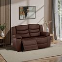 Marlow 2 Seater Electric Recliner Sofa in Tan Leather