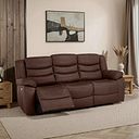 Marlow 3 Seater Electric Recliner Sofa in Tan Leather