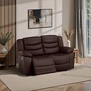 Marlow 2 Seater Electric Recliner Sofa in Two Tone Brown Leather