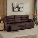 Marlow 3 Seater Electric Recliner Sofa in Two Tone Brown Leather