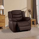Marlow Electric Recliner Armchair in Two Tone Brown Leather